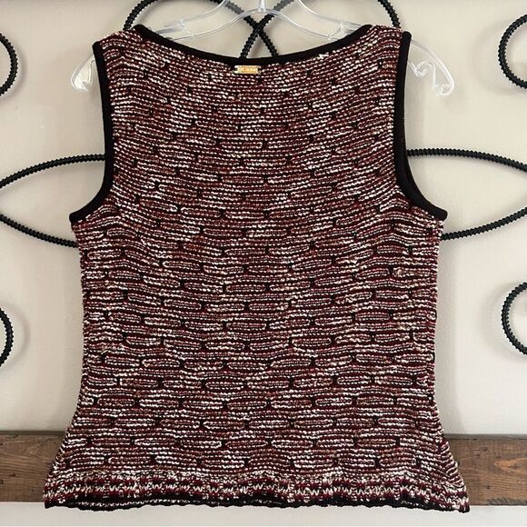 St John Sport Wool Blend Knit Multicolor Sleeveless Luxury Normcore Sweater SZ S - Picture 3 of 14